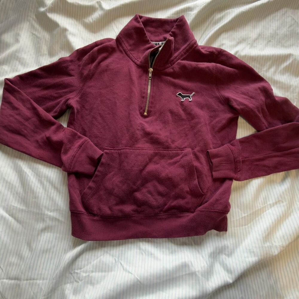 Victoria's Secret PINK Maroon Quarter-Zip